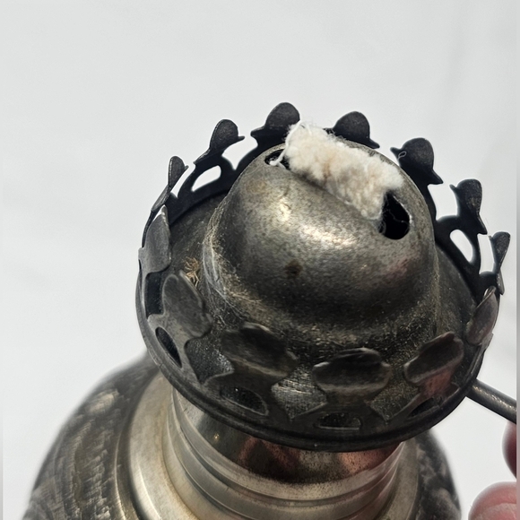 Restoration Hardware Frances Le Mont Pewter Oil Lamp Glass Chimney 12.5" - Picture 11 of 16